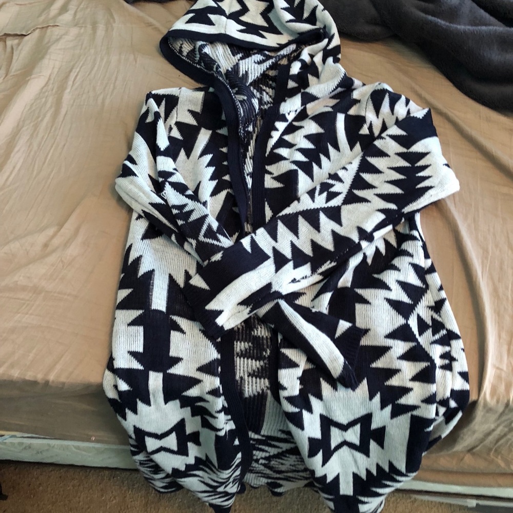 Aztec sweater with a hood